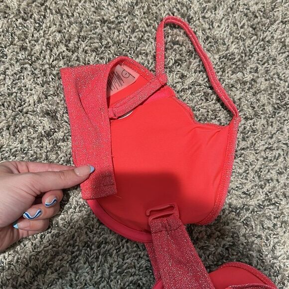 Good American NWT Sparkle Demi Top Hot Pink size 3/ Large - Picture 9 of 9